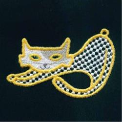 FSL Streaching Cat - 4x4 kitten detailed embroidery design for decorative pillow covers