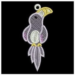 FSL stylized bird with vibrant purple feathers, a yellow beak, and whimsical details against a black background.