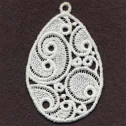 Easter eggs detailed machine embroidery - FSL Swirly Easter Egg for Hanging Ornaments