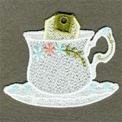 FSL Tea - 4x4 tea detailed machine embroidery design perfect for kitchen tea towels