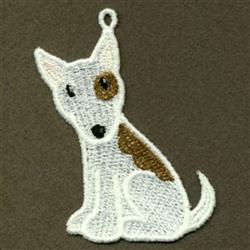 beginner-friendly puppy dog machine embroidery pattern - FSL Terrier for reusable tote bags