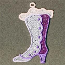 boot beginner-friendly machine embroidery - FSL Victorian Boot for patchwork quilt blocks