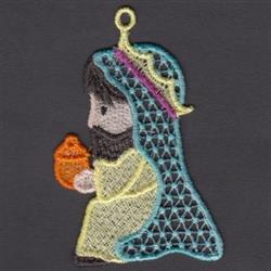 man beginner-friendly machine embroidery - FSL Wise Man for patchwork quilt blocks