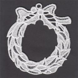 FSL Wreath - 4x4 wreath detailed machine embroidery design perfect for Gift Tags