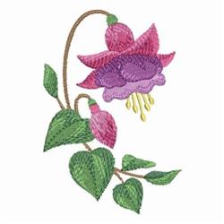 detailed fuchsia machine embroidery pattern - Fuchsia 2 for patchwork quilt blocks