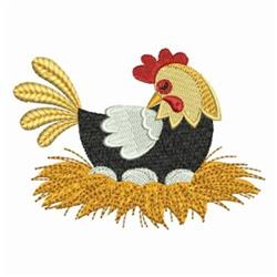 chicken detailed machine embroidery - Funky Nesting Chicken perfect for kitchen aprons