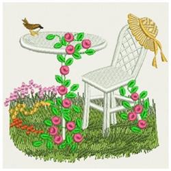 table detailed machine digital embroidery - Garden Table perfect for Wall Art
