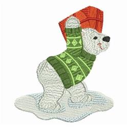 detailed winter bear machine embroidery pattern - Gift Bear for Christmas stockings