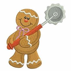 Ginger Pie Baker - 4x4 gingerbread man detailed embroidery design for kitchen tea towels