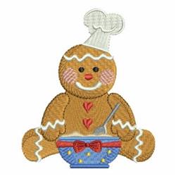 gingerbread man detailed machine embroidery - Gingerbread Man Chef for Christmas stockings
