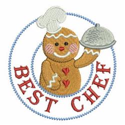 gingerbread man detailed machine embroidery - Gingerbread Man Chef for Christmas stockings