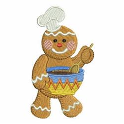 gingerbread man detailed machine embroidery - Gingerbread Man Chef for Christmas stockings