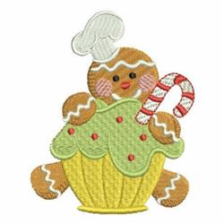 gingerbread man detailed machine embroidery - Gingerbread Man Chef for Christmas stockings