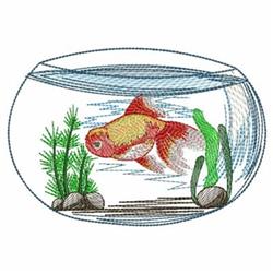 goldfish detailed machine digital embroidery - Goldfish perfect for kitchen tea towels