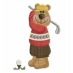 beginner-friendly bear machine embroidery pattern - Golf Bear for Kids Caps