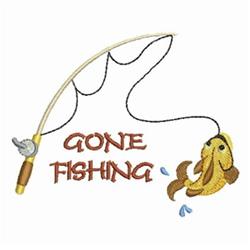 Gone Fishing - 4x4 fishing beginner-friendly embroidery design for reusable tote bags