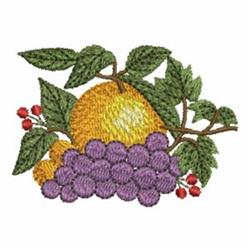 Grapes & Mixed Fruit - 4x4 leaf beginner-friendly embroidery design for kitchen tea towels