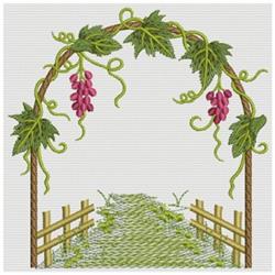 Grapevine Arbor - 4x4 leaf detailed machine embroidery design for kitchen tea towels