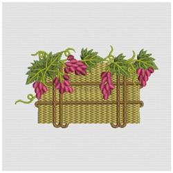 detailed leaf machine embroidery pattern - Grapevine Basket for festive table runners