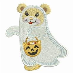 Halloween Ghost Bear - 4x4 bear detailed embroidery design for patchwork quilt blocks