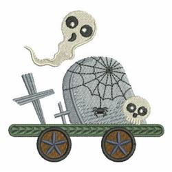 Halloween Train Ghost - 4x4 cross detailed embroidery design for reusable tote bags