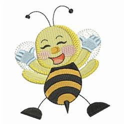 detailed bee machine embroidery pattern - Happy Bee perfect for reusable tote bags