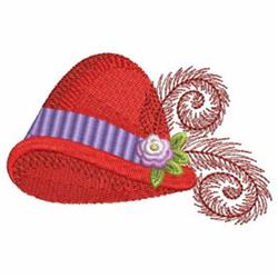 beginner-friendly feather machine embroidery pattern - Hat Swirled Feathers for reusable tote bags