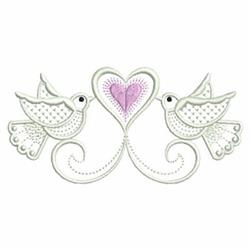heart beginner-friendly machine embroidery - Heart Doves Border for reusable tote bags