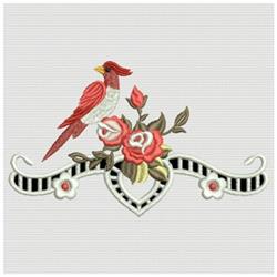 bird detailed machine embroidery - Heirloom Cutwork Border for decorative pillow covers