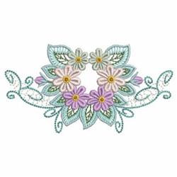 detailed daisy machine embroidery pattern - Heirloom Daisy Border for kitchen aprons