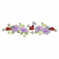 beginner-friendly border machine embroidery pattern - Heirloom Ladybug Border for kitchen tea towels