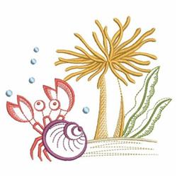 beginner-friendly crab machine embroidery pattern - Hermit Crab for reusable tote bags