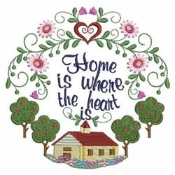 Home Circle - 5x7 heart detailed machine embroidery design for patchwork quilt blocks