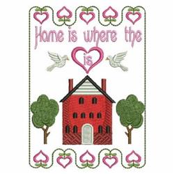 Home Doves - 5x7 heart detailed machine embroidery design for reusable tote bags