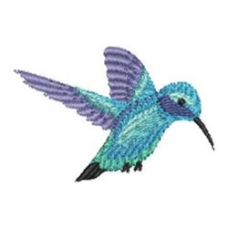 Colorful hummingbird in flight with vibrant greens, blues, and purples, showcasing detailed wings in a whimsical style.