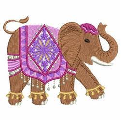 Indian Elephants - 4x4 elephant detailed embroidery design for patchwork quilt blocks