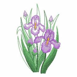 leaf detailed machine digital embroidery - Iris Bouquet perfect for Gift Tags