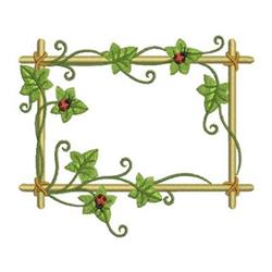 leaf detailed machine digital embroidery - Ivy Frame perfect for patchwork quilt blocks