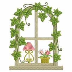 Ivy Window - 4x4 leaf detailed machine embroidery design perfect for reusable tote bags