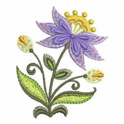 beginner-friendly leaf machine embroidery pattern - Jacobean Bloom for outdoor garden flags