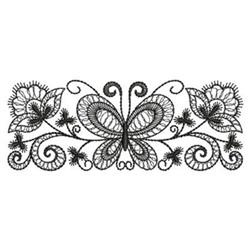 butterfly beginner-friendly machine embroidery - Jacobean Border for reusable tote bags