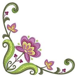 corner detailed machine embroidery - Jacobean Corner for decorative pillow covers