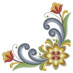 detailed corner machine embroidery pattern - Jacobean Corner for Napkin Holders