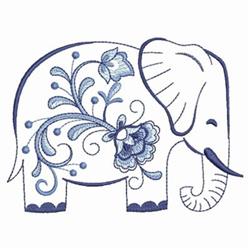 elephant beginner-friendly machine embroidery - Jacobean Elephant for Wall Art