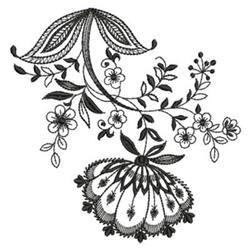 beginner-friendly leaf machine embroidery pattern - Jacobean for kitchen tea towels