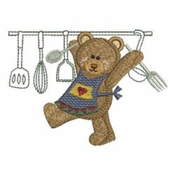beginner-friendly bear machine embroidery pattern - Kitchen Bear & Utensils for Pot Holders