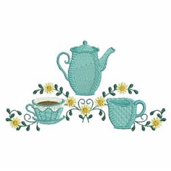 leaf beginner-friendly machine embroidery - Kitchen Coffee Set Border for kitchen aprons