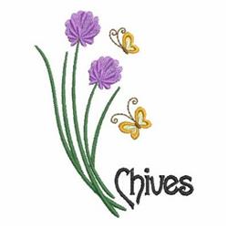 Kitchen Herbs Chives - 4x4 chive beginner-friendly embroidery design for kitchen tea towels