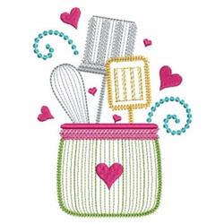heart beginner-friendly machine embroidery - Kitchen Utensils for decorative pillow covers