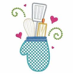 beginner-friendly heart machine embroidery pattern - Kitchen Utensils for Utensil Holders